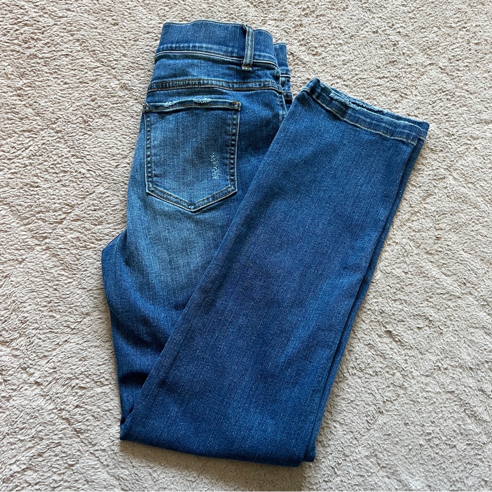 SPANX High Rise Pull On Straight Leg Jeans Tummy Control Minimalist Preppy Sz S